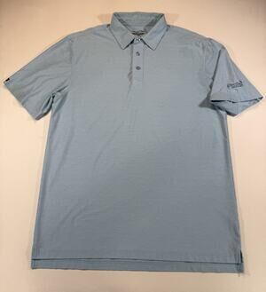 Straight Down Polo Shirt Mens Large Blue River Oaks Golf Club Performance